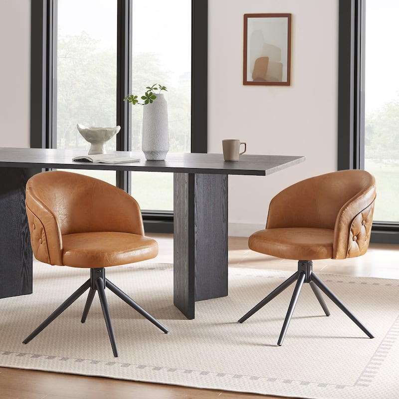 Art Leon Faux Leather Swivel Home Office Chair