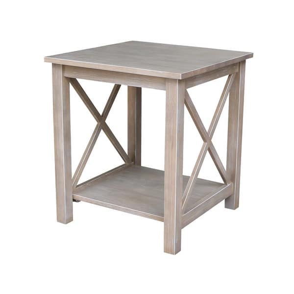Solid Hardwood Hampton End Table Overstock 9316658 Unfinished