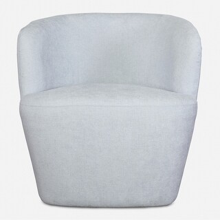 Solid Barrel Style Swivel Chair - 30.5" - Blue