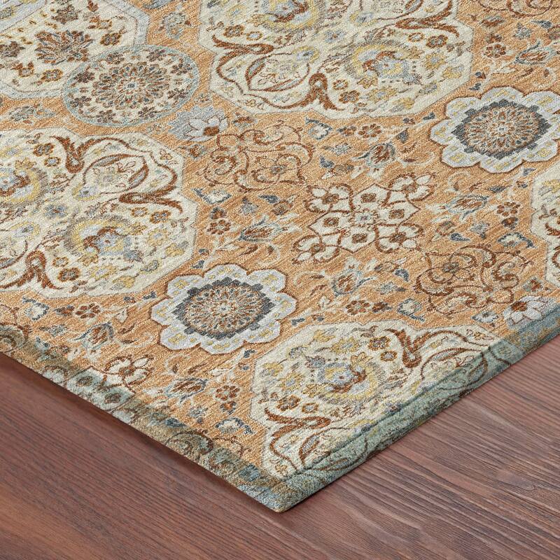 Machine Washable Indoor/ Outdoor Global Budden Chantille Rug