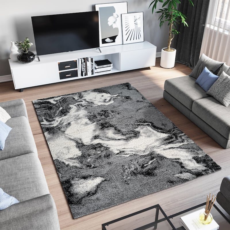 Noori Rug Lux Blake Abstract Modern 2-inch Thick Shag Rug