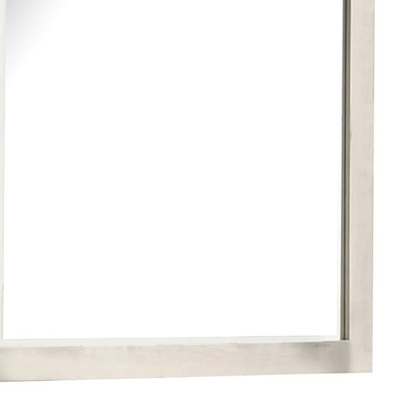 Hyao Dresser Mirror, White Wash Veneer, 38 Inch Square Frame - White Wash