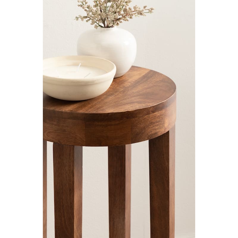 Kate and Laurel Talcott Round Wood Side Table
