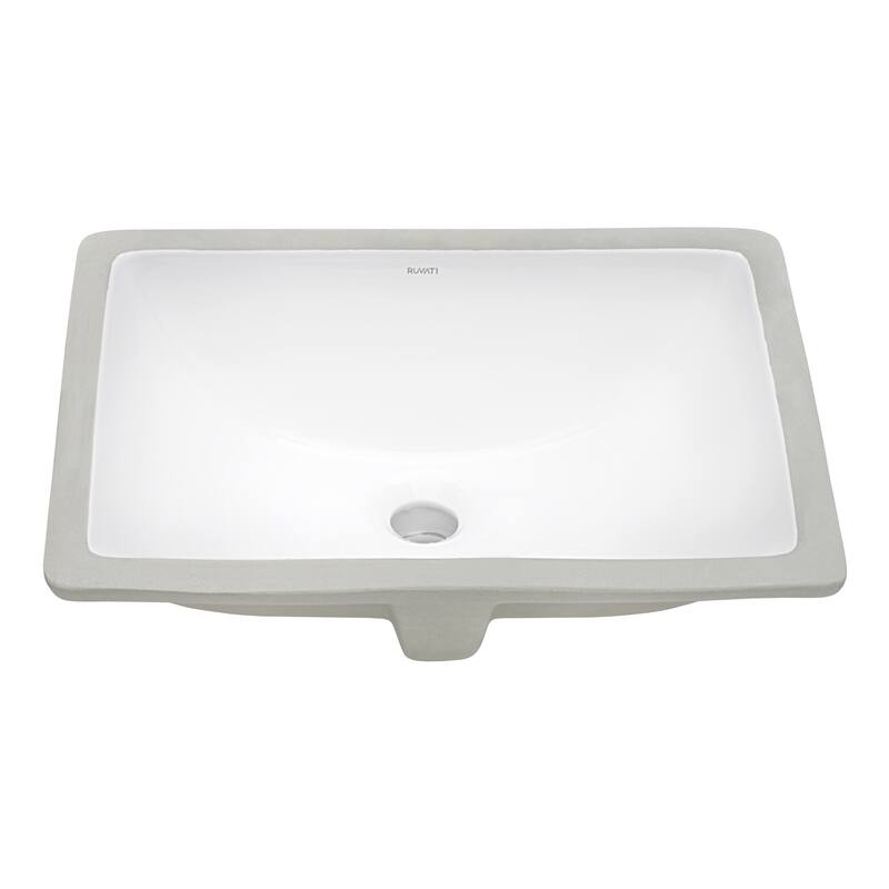 Ruvati 18 x 13 inch Undermount Bathroom Vanity Sink White Rectangular Porcelain Ceramic with Overflow - RVB0718