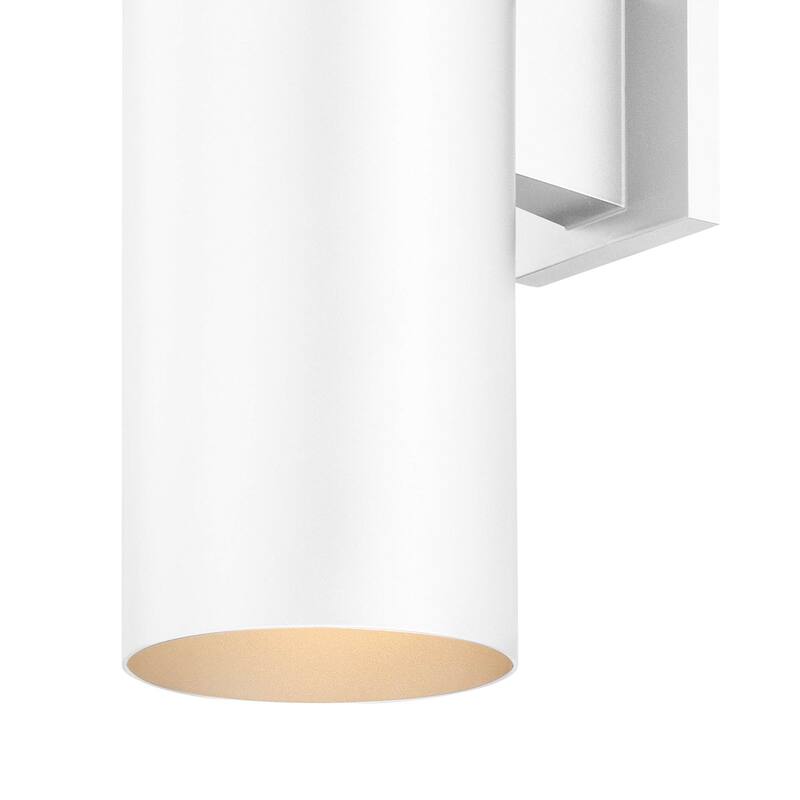 Volume Lighting 2-Light LED White Outdoor Cylinder Wall Mount