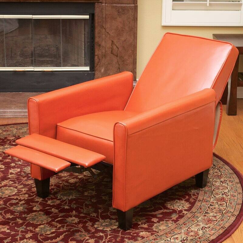 Pushback Recliner Chair, Fax Leather Armchair Push Back Accent Chair for Living Room, Home Theater Single Sofa Club Chair