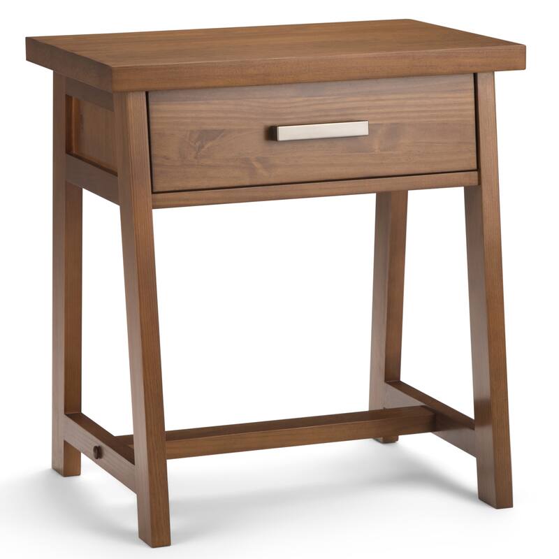 WYNDENHALL Hawkins SOLID WOOD 24 inch Wide Modern Industrial Bedside Nightstand Table