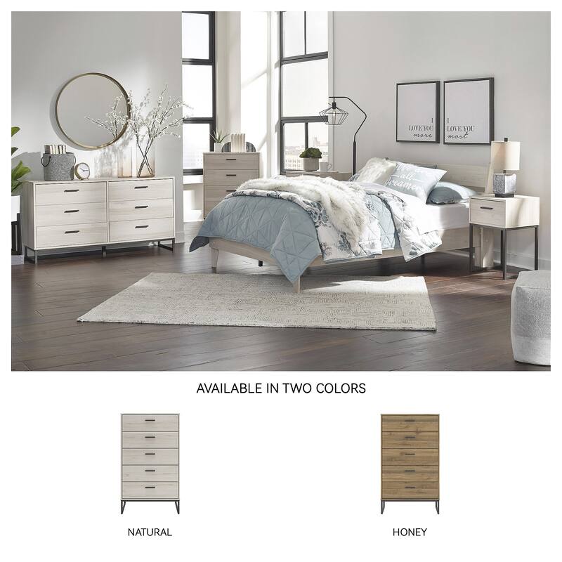 Signature Design by Ashley Socalle Light Natural/Black 5 Drawer Chest