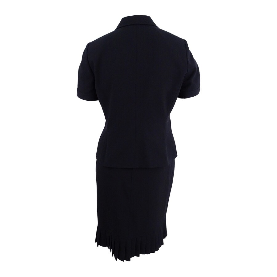 Shop Tahari Asl Women S Petite Short Sleeve Ruffled Skirt Suit 2p