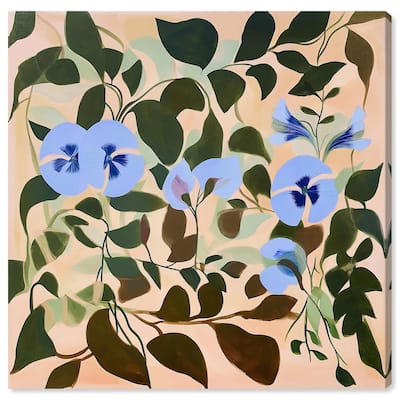 Naive Blue Flowers Canvas by Art Remedy, Gallery Wrapped