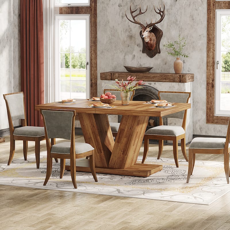 47” Farmhouse Small Rectangle Dining Table for Kitchen Dining Room