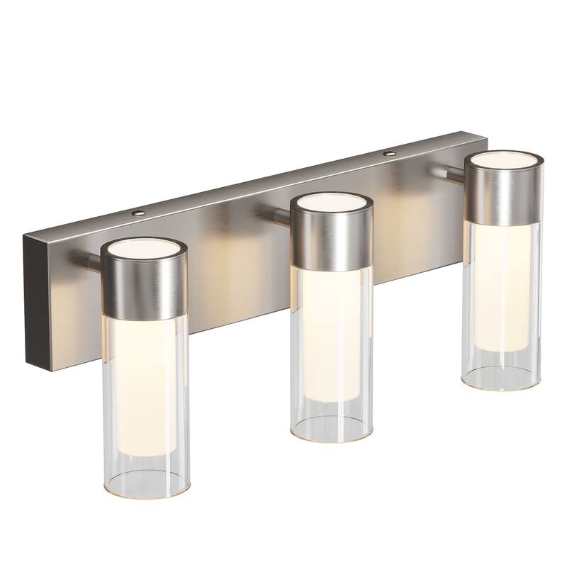 3-Light Vanity Lights Over Mirror, Wall Sconces with Clear Glass Shades for Bathroom Hallway Bedroom