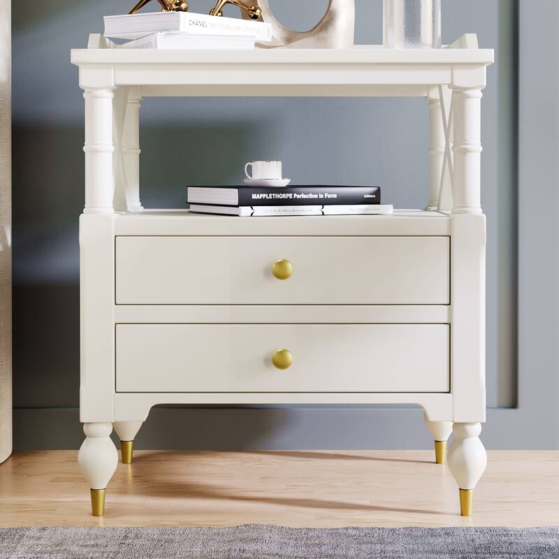 2 Drawers Modern Nightstand