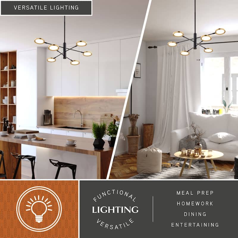 Vaxcel Lighting P0424 6 Light 35" Wide LED Suspension Pendant