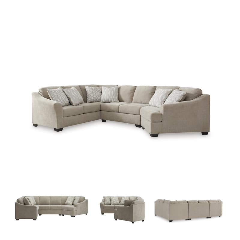 Signature Design by Ashley Brogan Bay Beige 3-Piece Sectional with Cuddler