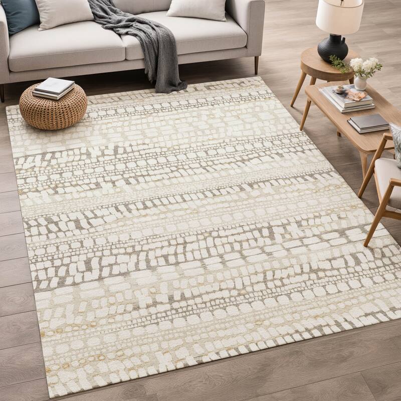 Machine Washable Indoor/ Outdoor Modern Winfield Chantille Rug