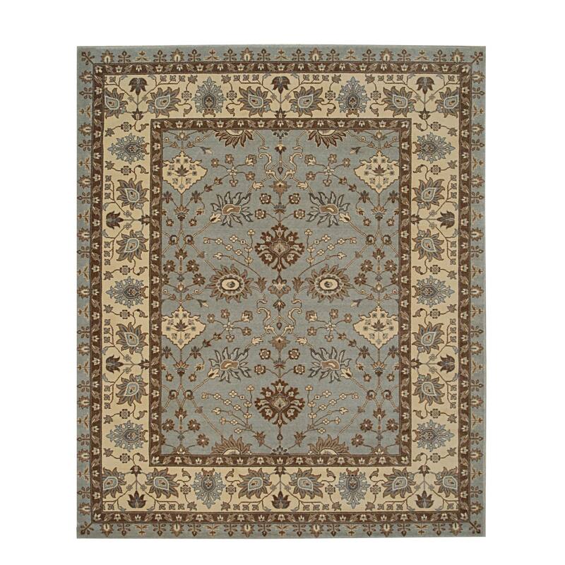 Light Blue Hand Crafted Wool Rug, 2'6 x 9'10, Elegant Plush Accent - L