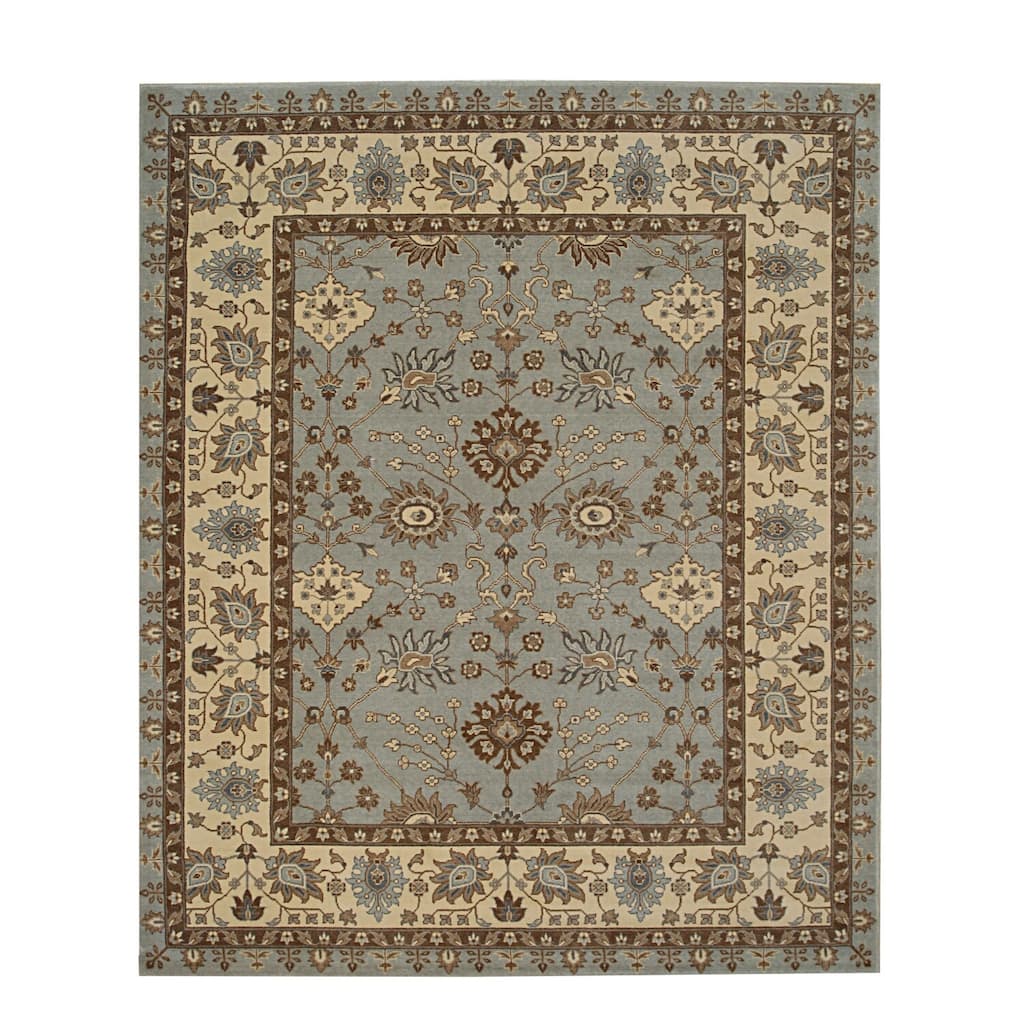 Light Blue Hand Crafted Wool Rug, 2'6 x 9'10, Elegant Plush Accent - L