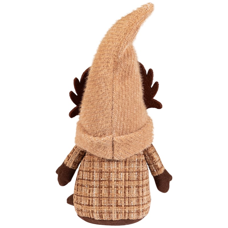 Plush Gnome with Moose Hat Fall Harvest Decoration - 11.75"