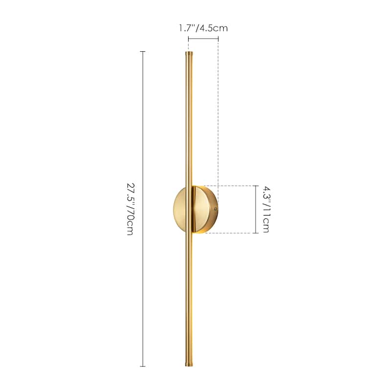 1-Light Modern Linear Aluminum Dimmable Integrated LED 3000K Warm Light Bathroom Vanity Lights for Mirror