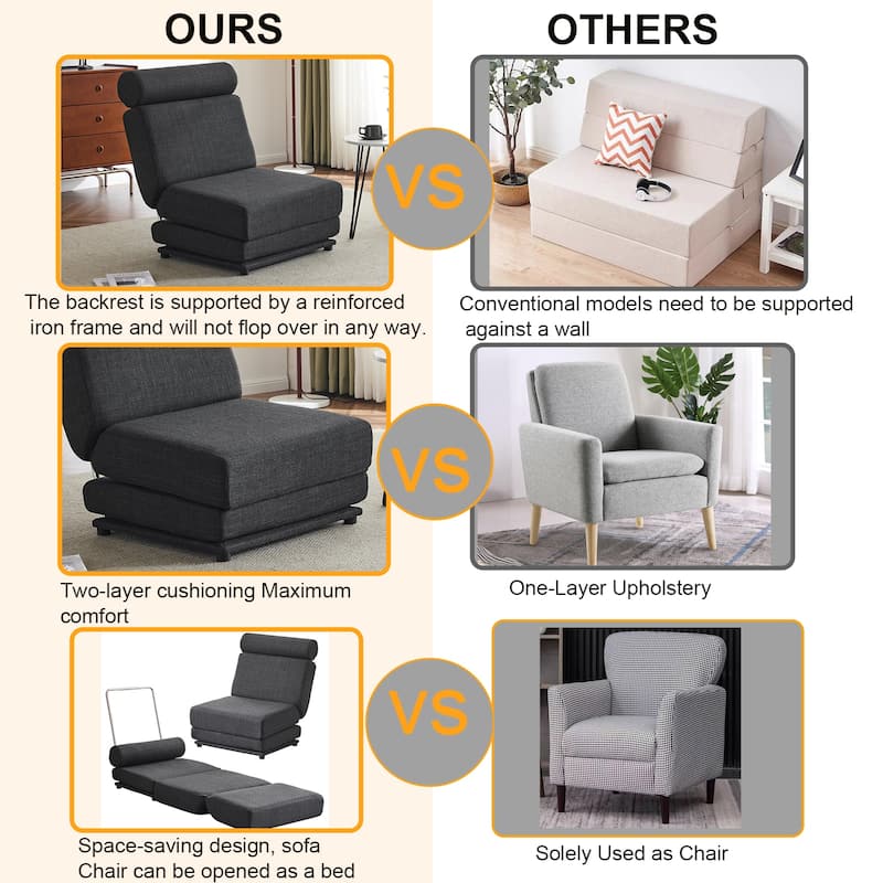 Portable Foldable Single Sofa Chair with Pillow