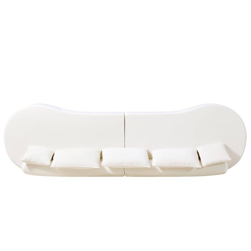 Christopher Knight Home - Curved Modular 138.6" Upholstered Sectional Sofa