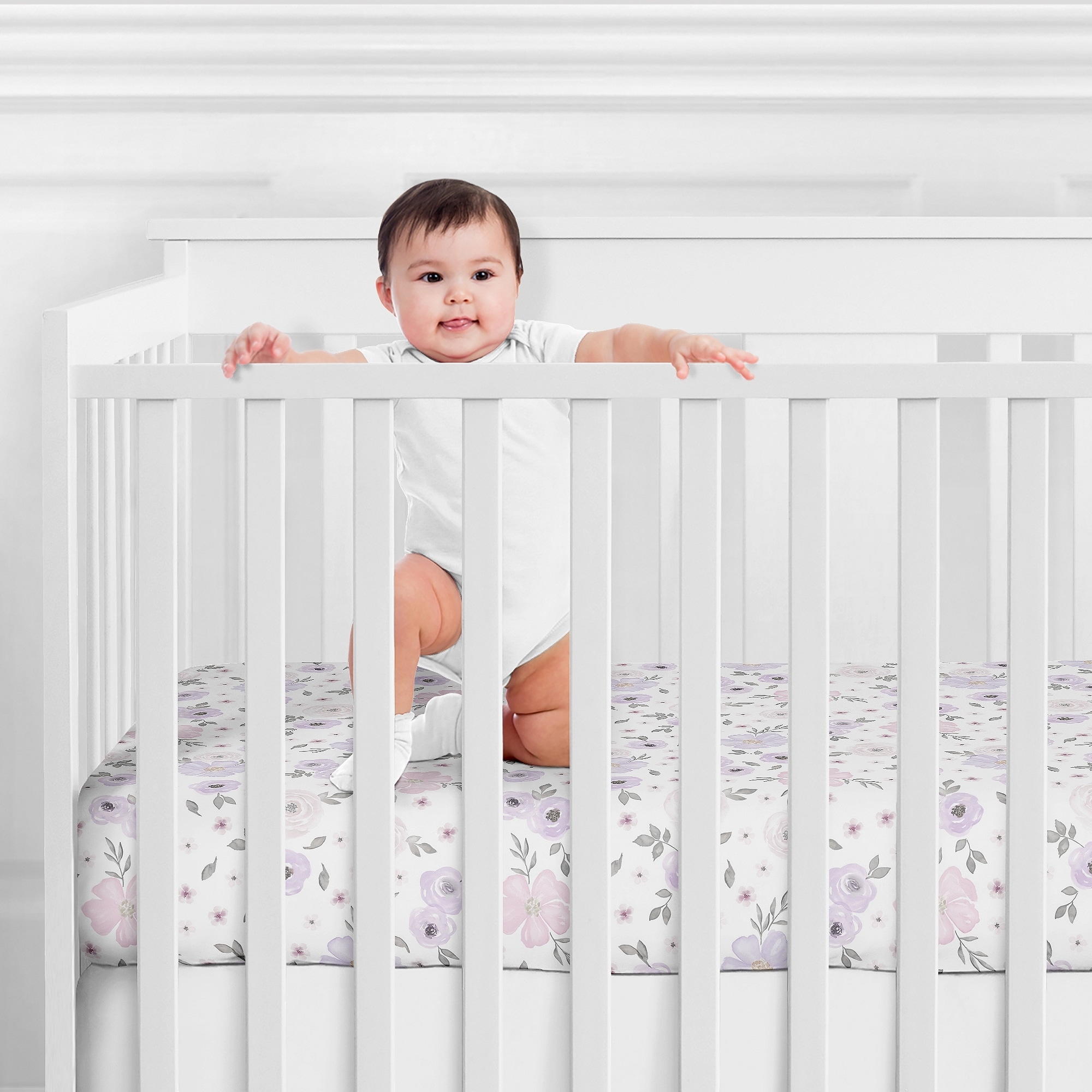 Sweet Jojo Designs Floral Girl Jersey Knit Fitted Crib Sheet