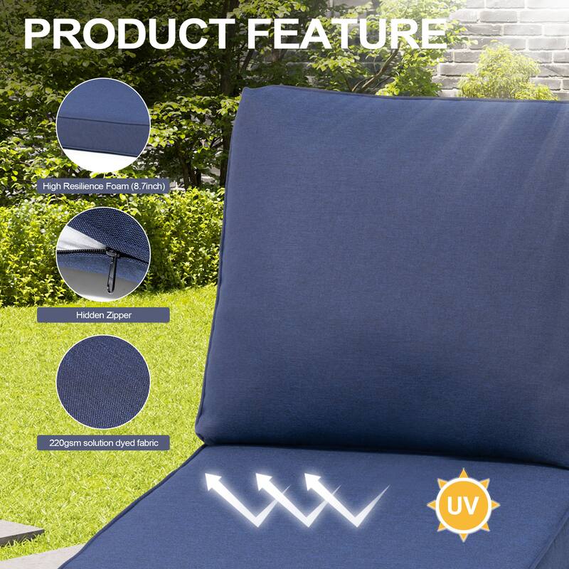 27.6 x 24.4 x 8.7 in T Outdoor Indoor Patio Premium fabric Seat Cushions Set (Seat & Back)