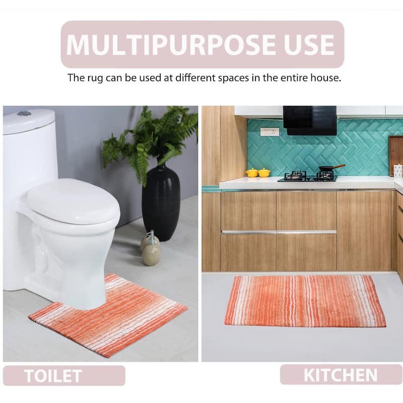 Gradiation Collection Absorbent Cotton Machine Washable Bath Rug