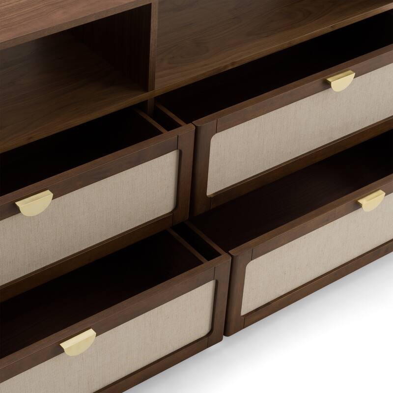 Modrest Emilio Modern Natural Burlap & Walnut Dresser