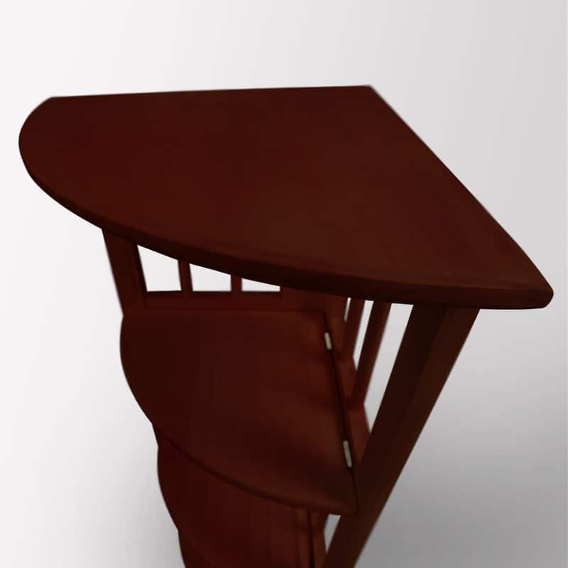 Mission 4-shelf Corner Folding 100% Solid Wood Bookcase