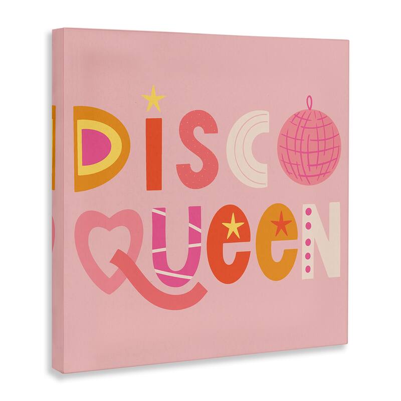 Stupell Disco Queen Pastel Pink Canvas Wall Art Design By Sazerelli Designs