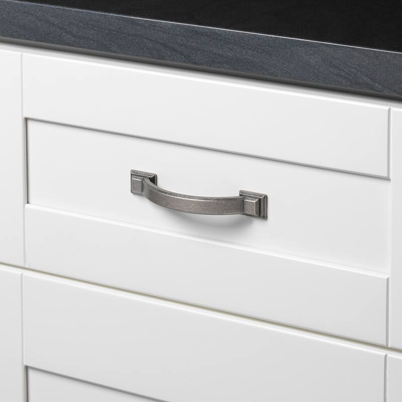 GlideRite 5-Pack 3 in. CC Arched Square Weathered Nickel Cabinet Pulls - Weathered Nickel