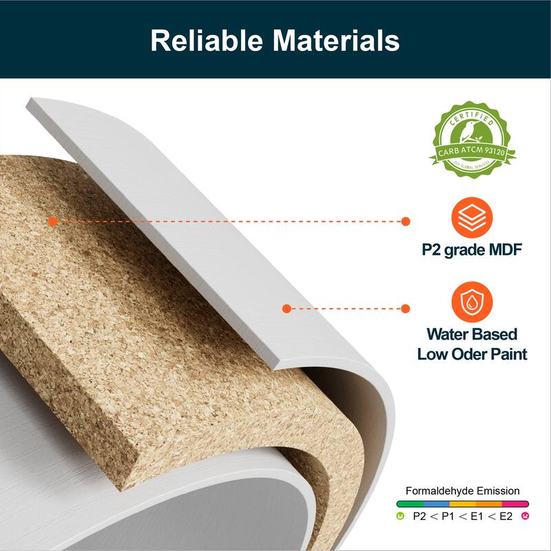 Modern Nightstand with Charging Station， Set of 2