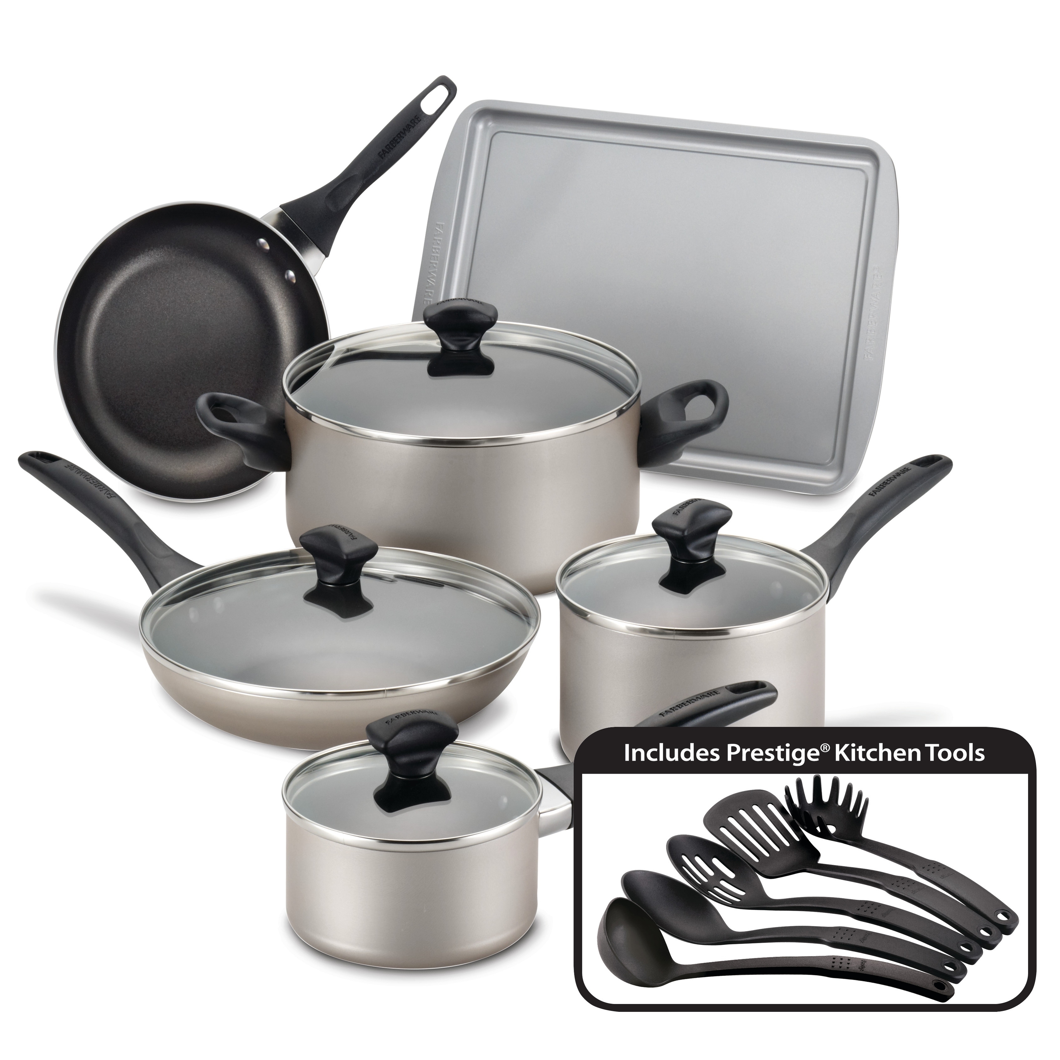 Farberware Dishwasher Safe Nonstick 15-Piece Cookware Set - Bed Bath &  Beyond - 10103074