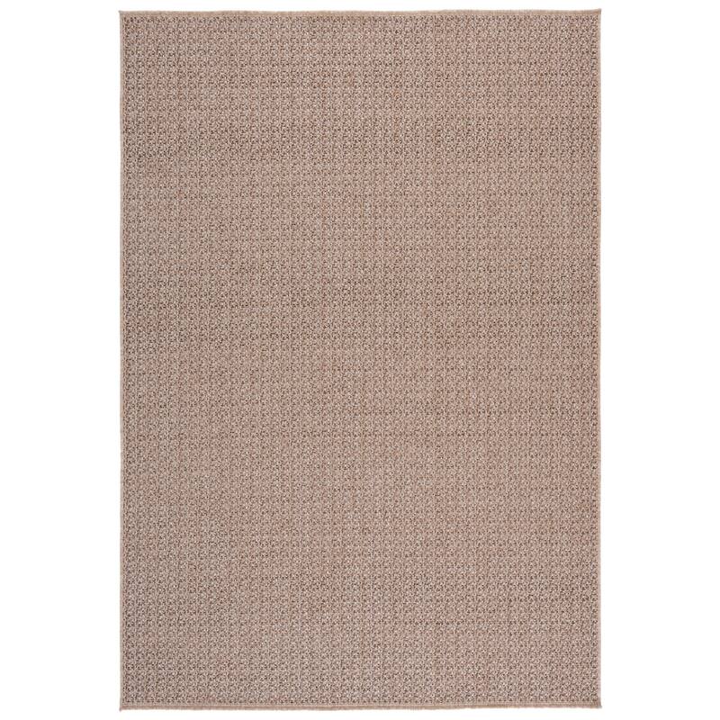 SAFAVIEH Sisal Performance Priya Washable Indoor/Outdoor Rug - Weather Resistant & Easy Cleaning - Dark Beige/Beige - 4' x 6'