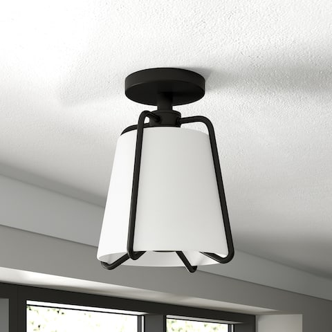 Marduk 9.5" Semi Flush Mount with Fabric Shade