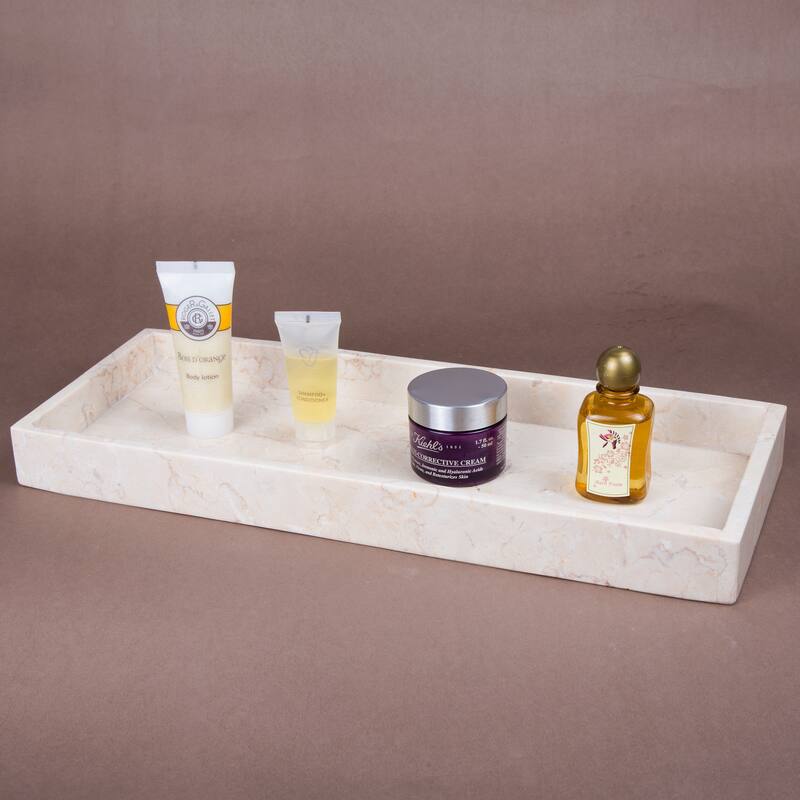 Creative Home Champagne Marble Vanity Tray - Beige