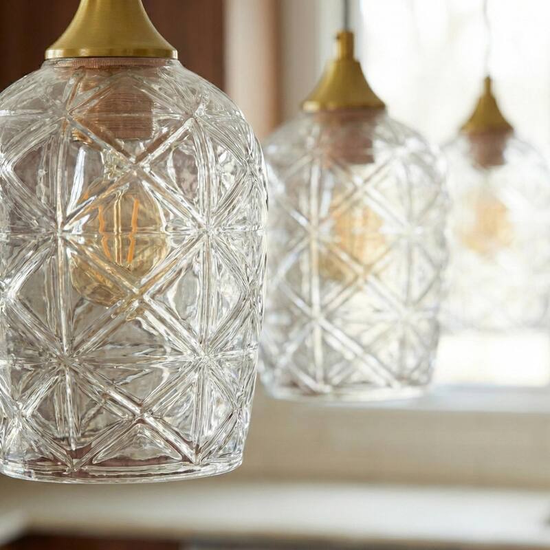Crispy Vintage Glass Pendant Light with Textured Design