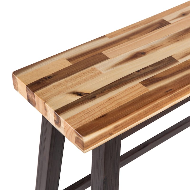 Sonoma Wood Saddle Dining Bench