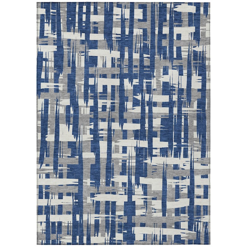 HomeRoots Striped Transitional Rectangle Outdoor Rug