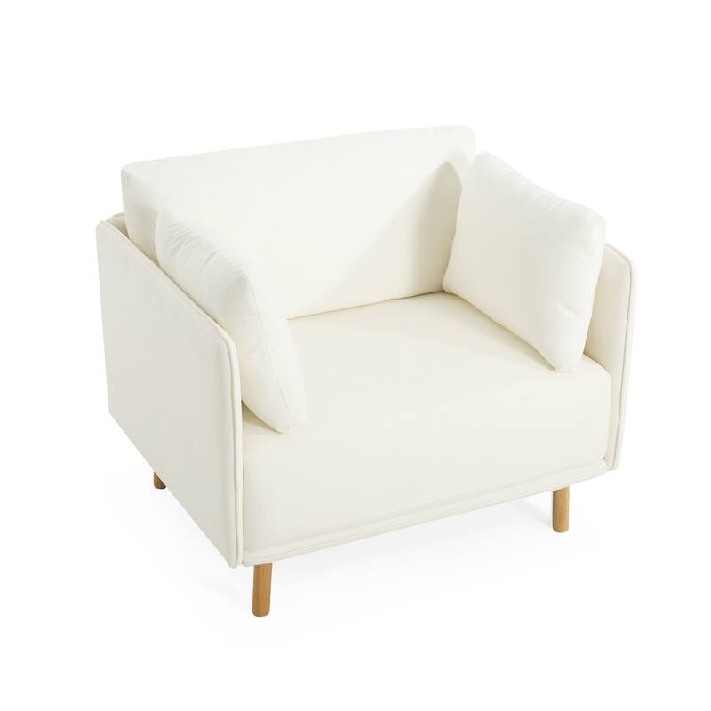 Modern Accent Chair Lounge Chair for Living Room - White