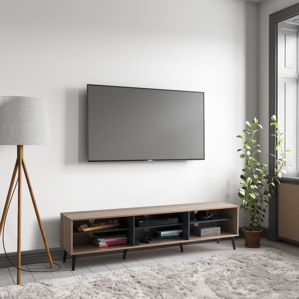 Cole TV Bench with Open Shelves, TVs up to 85" - N/A