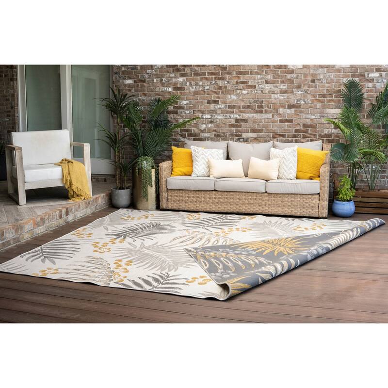 Alfresco Nautical & Coastal Floral & Botanical Reversible Indoor/Outdoor Area Rug