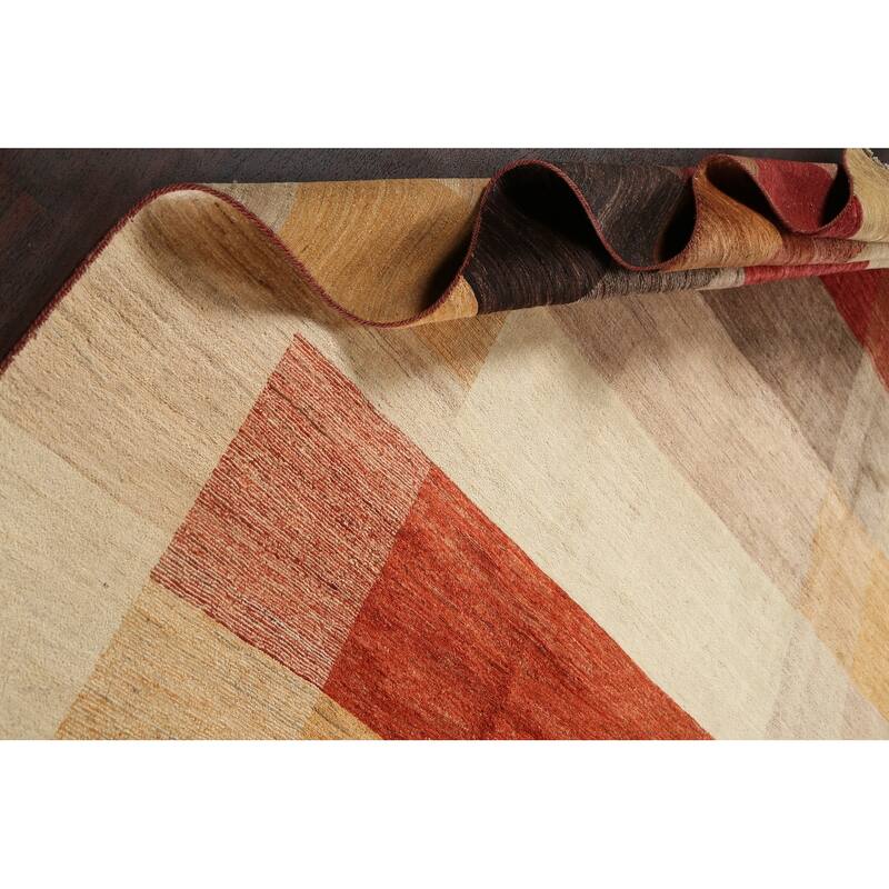 Geometric Gabbeh Kashkoli Oriental Area Rug Wool Handmade Carpet - 12'1" x 18'4"