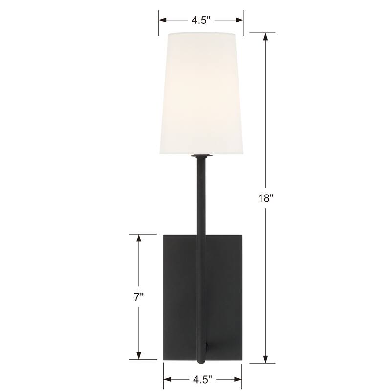 Lena 1 Light Black Forged Wall Mount - 4.5'' W x 18'' H x 7'' D