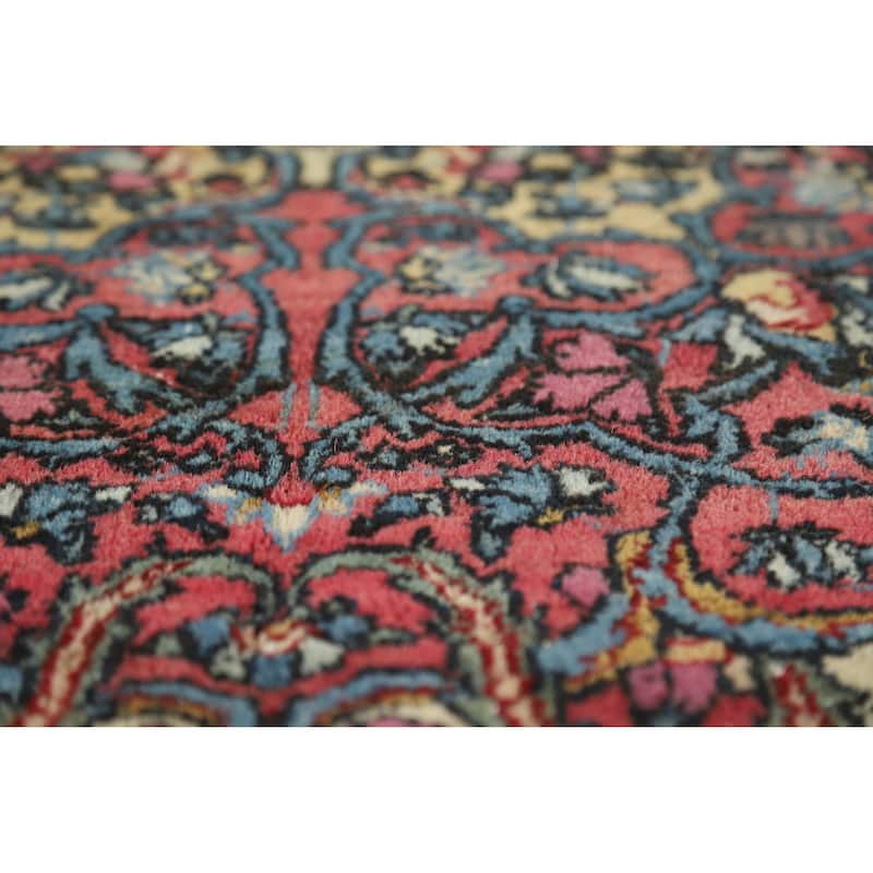 Vegetable Dye Kerman Persian Antique Area Rug Handmade Wool Carpet - 8'10" x 11'9"
