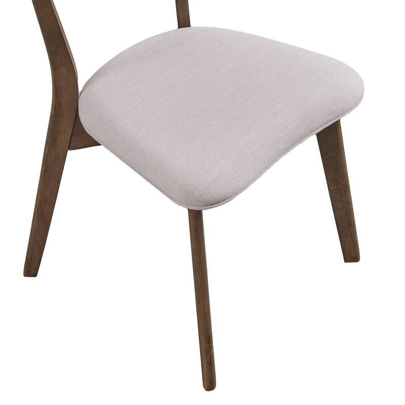 Chazz Mid-Century Modern Upholstered Rubberwood Dining Chairs (Set of 2) by Christopher Knight Home
