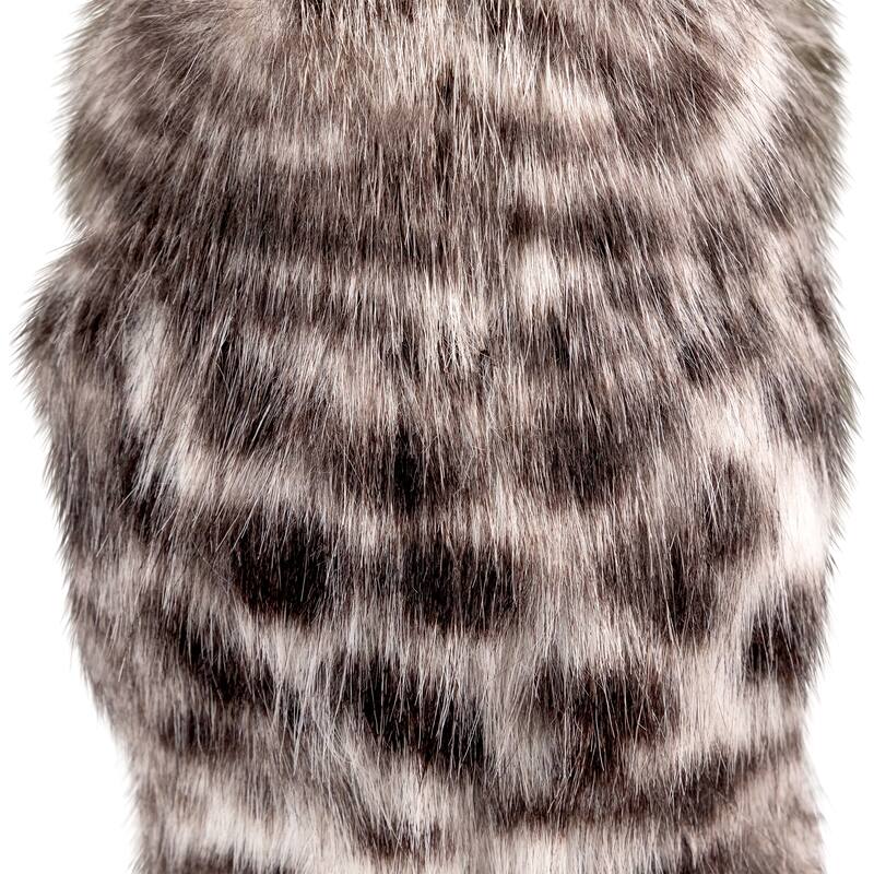 Standing Owl Christmas Figure - 7" - Ash Gray and White