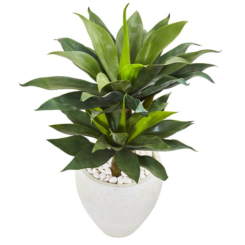 Artificial Plants Set of 6 Beach Boho Home Decor Real Touch Greenery Indoor Decorative Plants - Green - 33